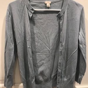 J-Crew Light Blue Button-Down Cardigan Sweater
